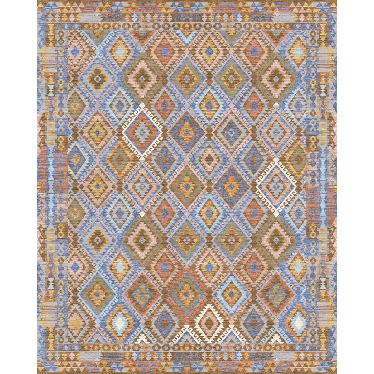 Assania Blue Brown Multi Rug