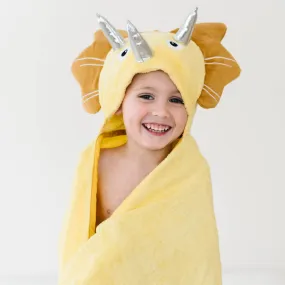 Bamboo Viscose Baby Hooded Towel Yellow Dinosaur