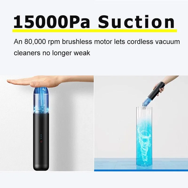 Baseus 15000Pa Car Vacuum Cleaner Wireless Mini Car Cleaning Handheld Vacum Cleaner W LED Light for Car Interior Cleaner