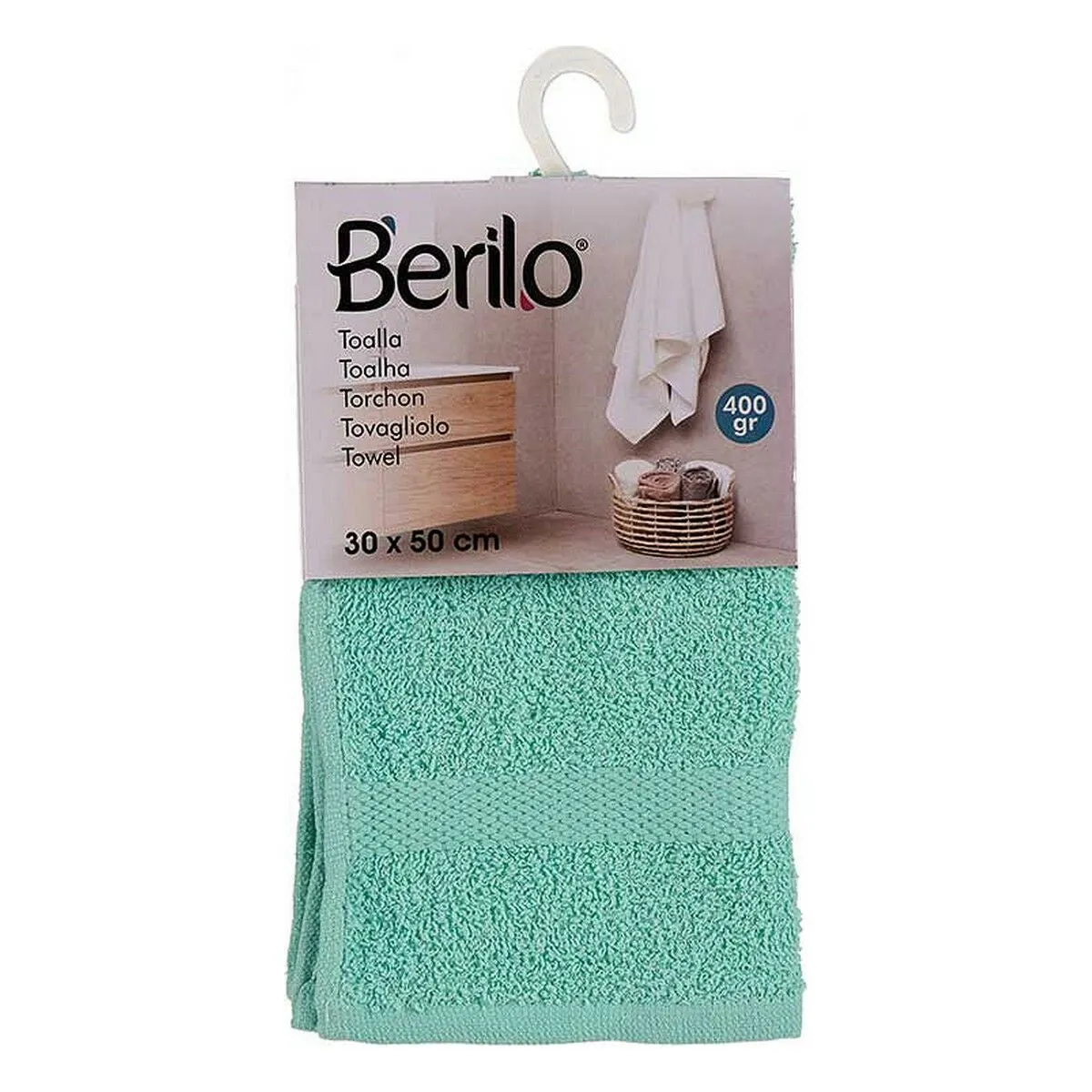 Bath towel 30 x 0,5 x 50 cm Turquoise (12 Units) * Toalla de baño 30 x 0,5 x 50 cm Turquesa (12 Unidades)