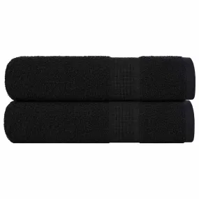 Bath Towels 2 pcs Black 100x150 cm 360 gsm 100% Cotton