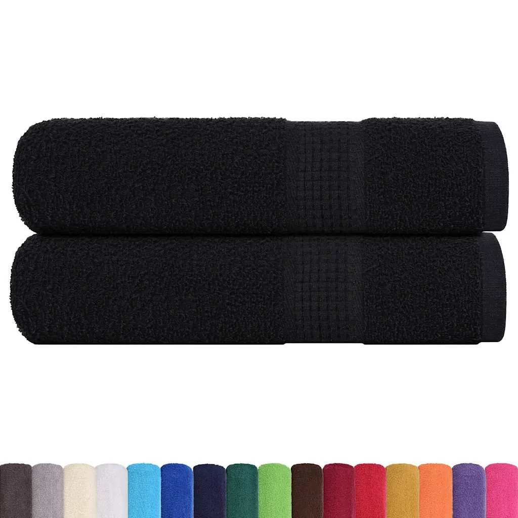 Bath Towels 2 pcs Black 100x150 cm 360 gsm 100% Cotton