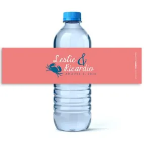 Beach Crab Water Bottle Labels