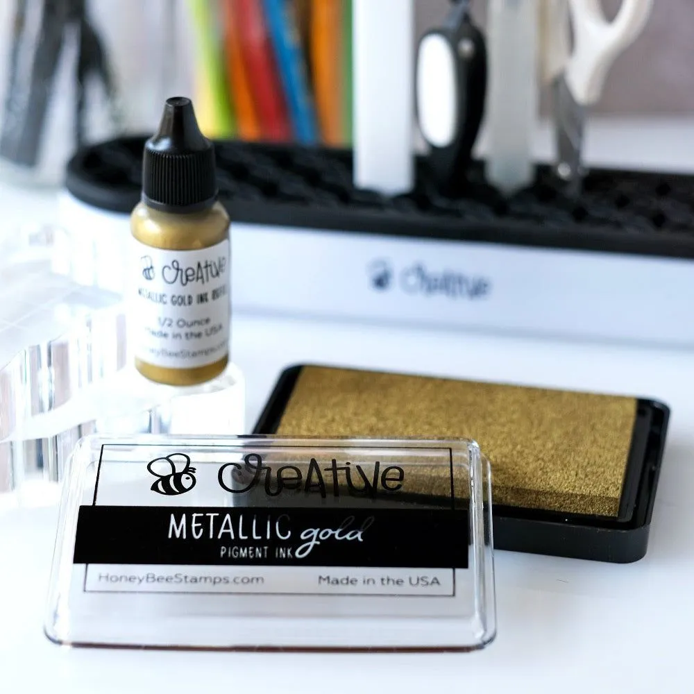 Bee Creative Ink Pad - Metallic Gold Pigment Ink