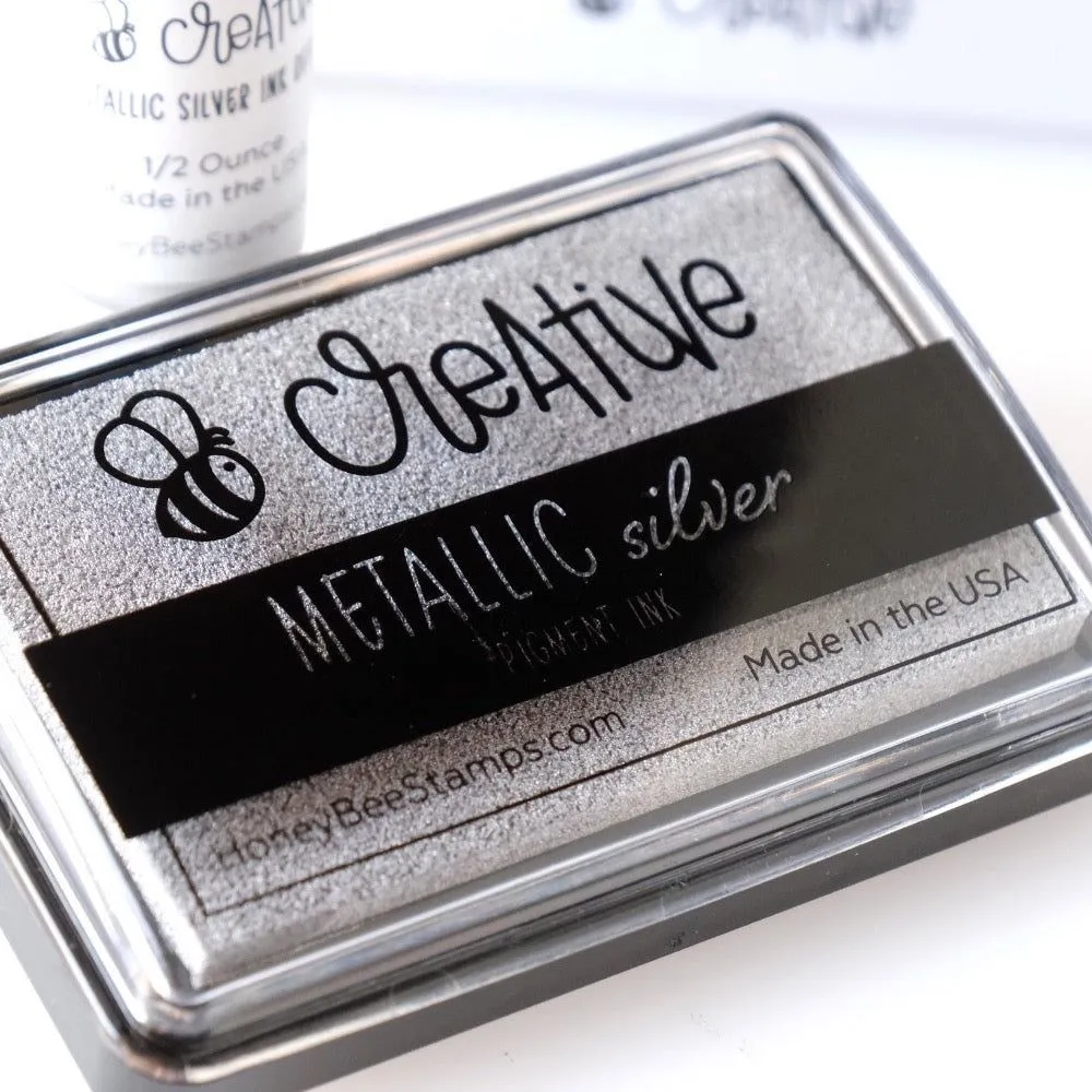 Bee Creative Ink Pad - Metallic Silver Pigment Ink