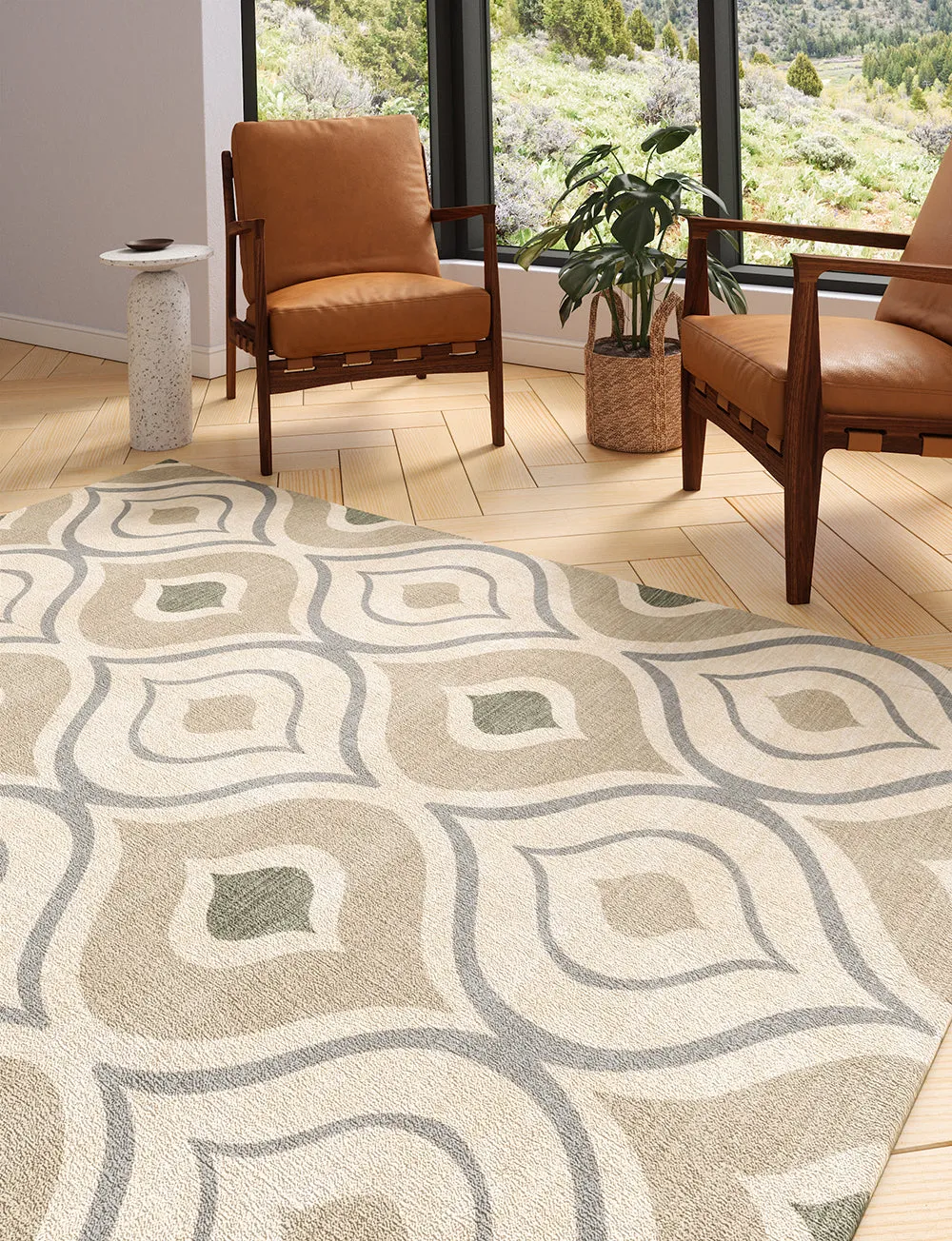 Benett Beige Green Rug