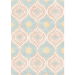 Benett Teal Coral Yellow Rug