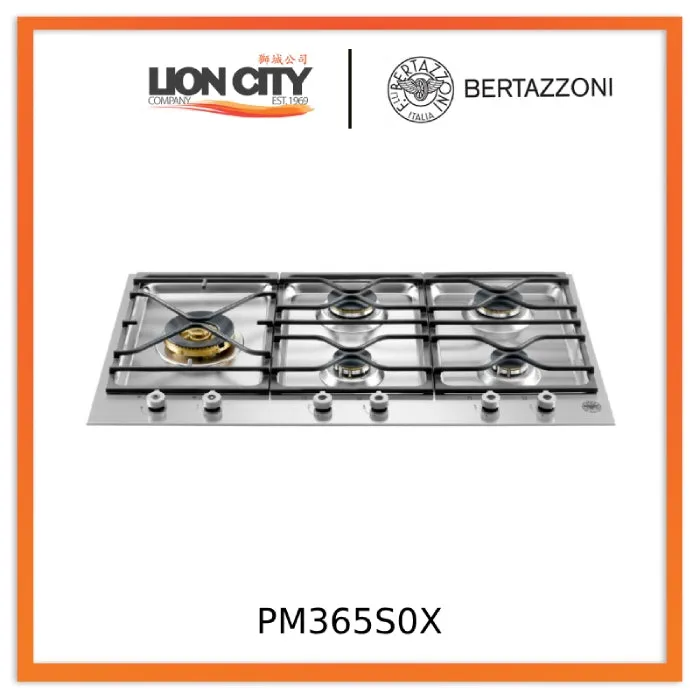 Bertazzoni PM365S0X 90cm 3-Segment 5-burner Gas Hob