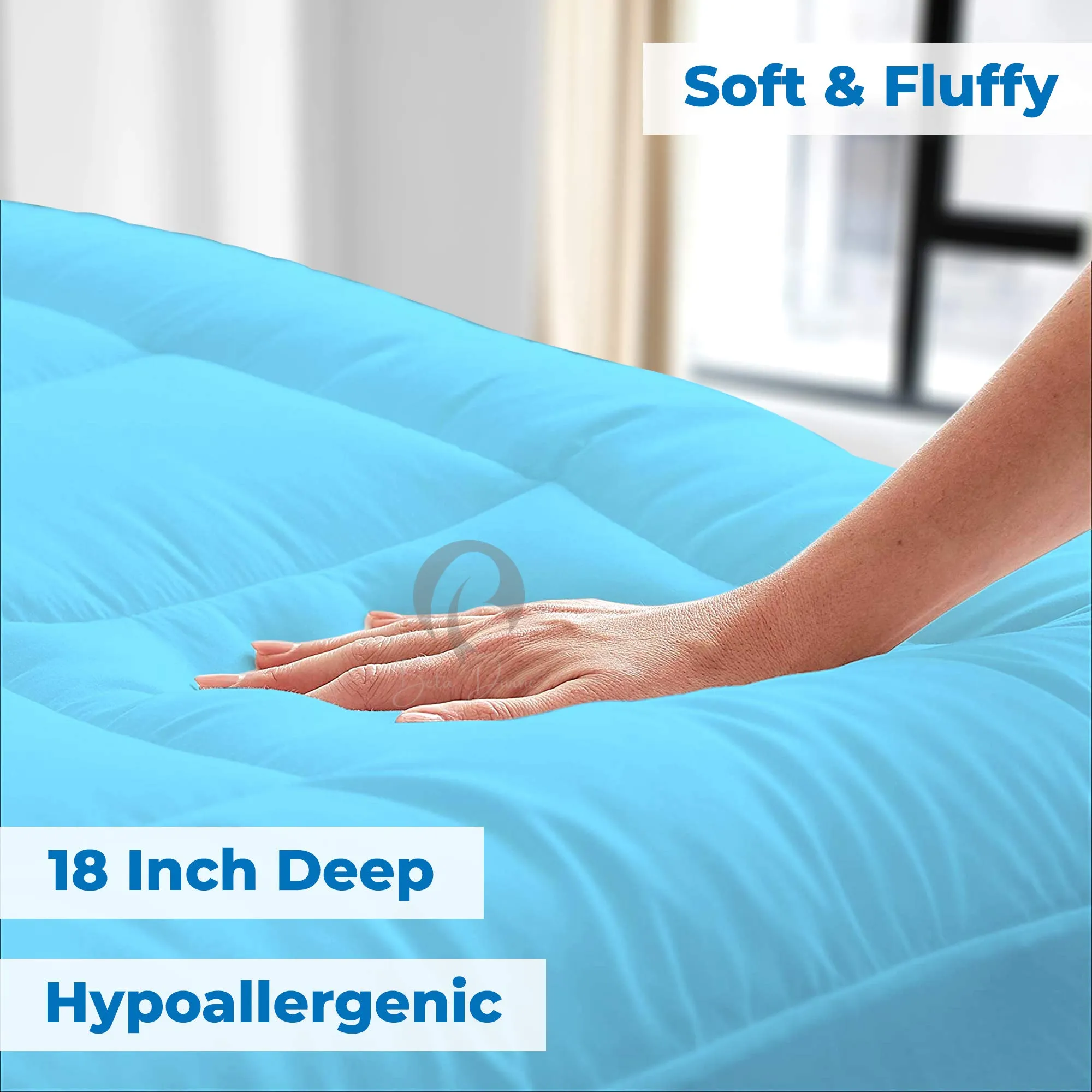 Beta Divine Super Soft Cloud 600 GSM Hotel Quality Microfiber Waterproof Mattress Topper/Padding