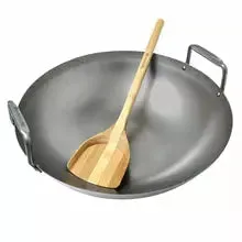 Big Green Egg Carbon Steel Wok with Bamboo Wok Shovel