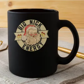 Big Nick Energy, Funny Vintage Santa Claus Wink Christmas Mug