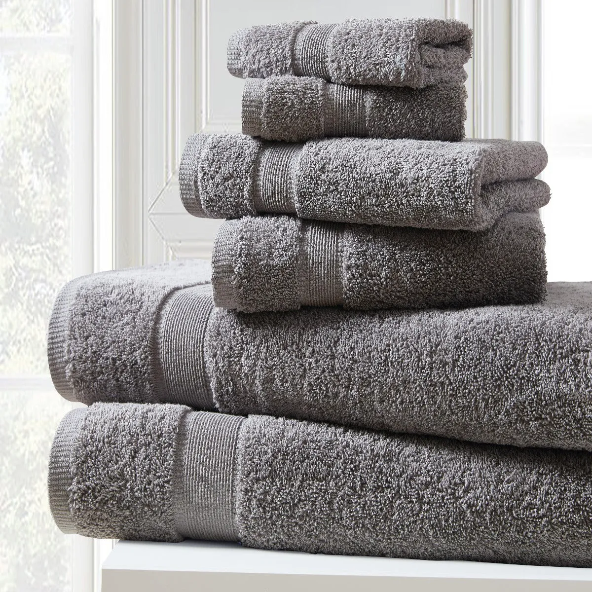 Blissful Bath 6 Piece Plush Cotton Bath Towel Set