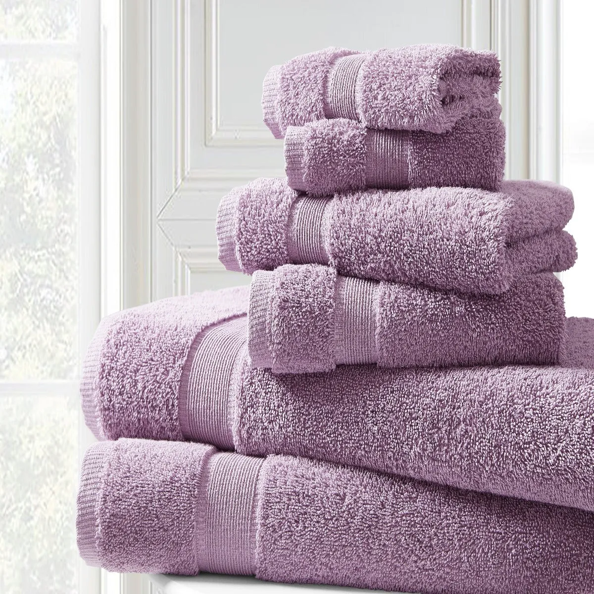 Blissful Bath 6 Piece Plush Cotton Bath Towel Set