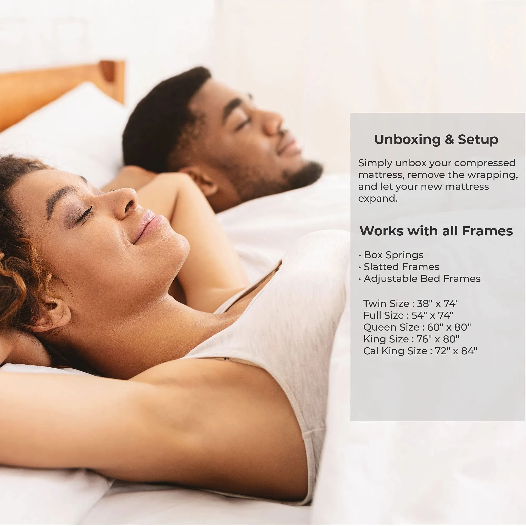 Blissful Nights - King Mattress - Firm 8" Cool Gel Memory Foam.