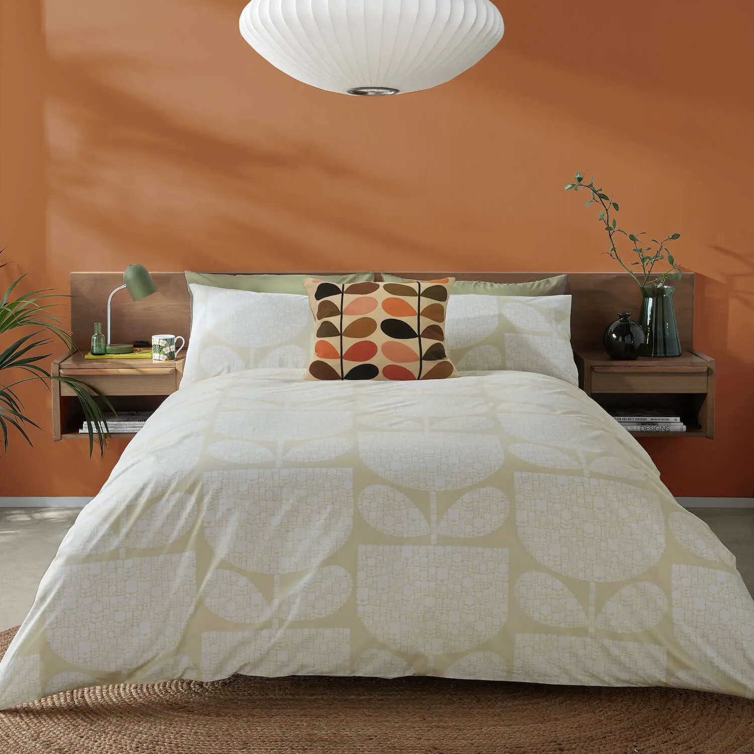 Block Garden Bed Linen Set - Cream