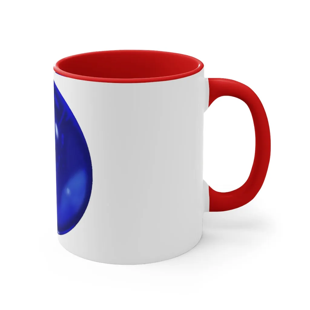 Blue Orb Accent Coffee Mug, 11oz