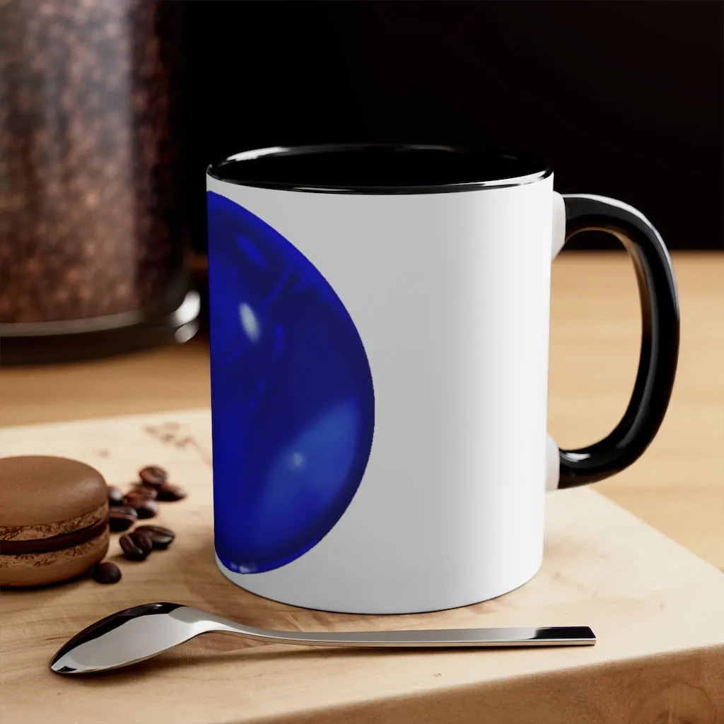 Blue Orb Accent Coffee Mug, 11oz