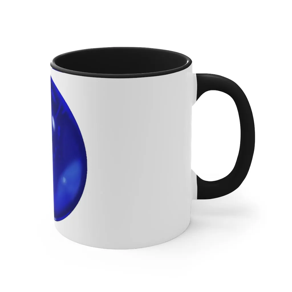 Blue Orb Accent Coffee Mug, 11oz