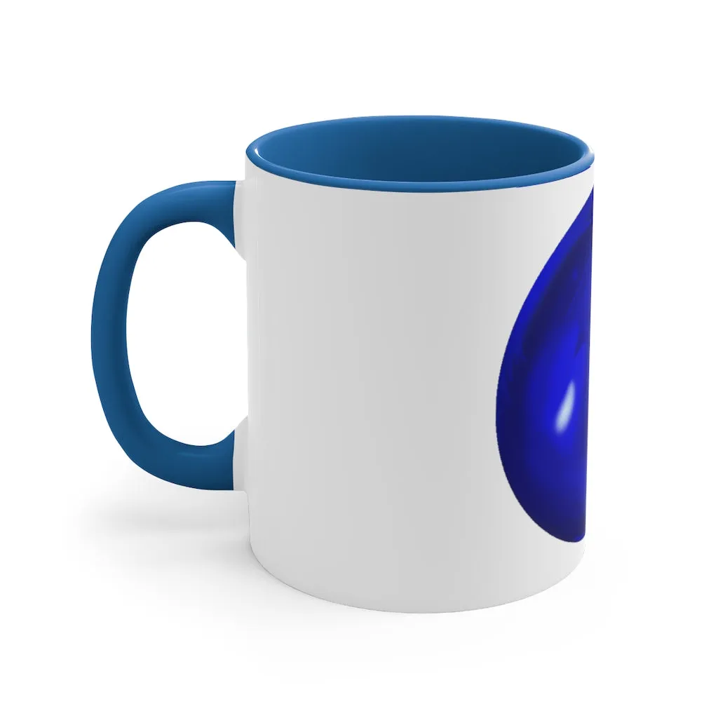 Blue Orb Accent Coffee Mug, 11oz