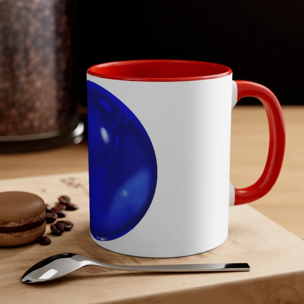 Blue Orb Accent Coffee Mug, 11oz