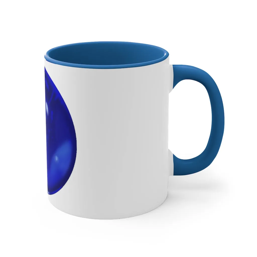 Blue Orb Accent Coffee Mug, 11oz