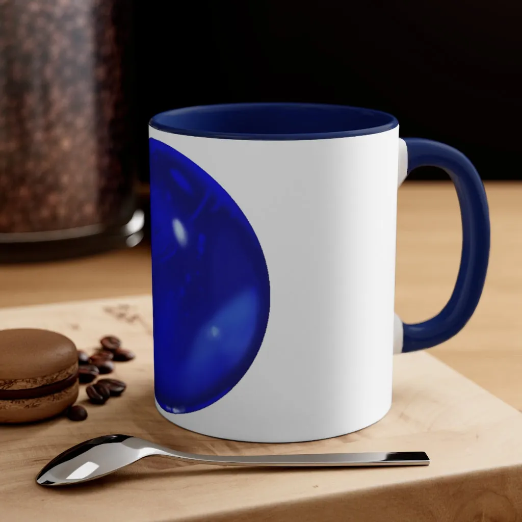 Blue Orb Accent Coffee Mug, 11oz