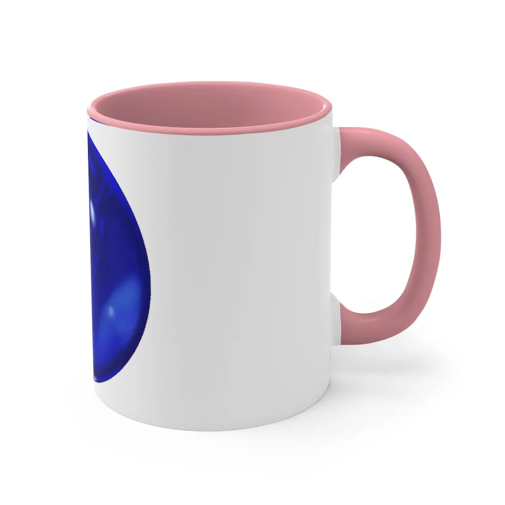 Blue Orb Accent Coffee Mug, 11oz