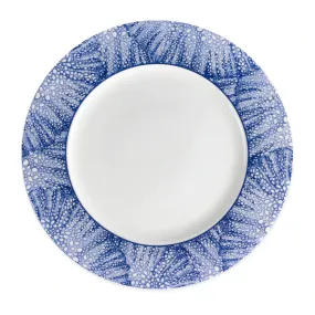 Blue Sea Fan Rimmed Dinner Plate