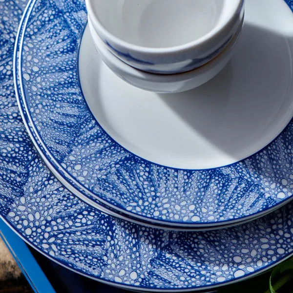 Blue Sea Fan Rimmed Dinner Plate