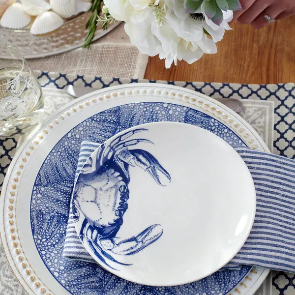 Blue Sea Fan Rimmed Salad Plate