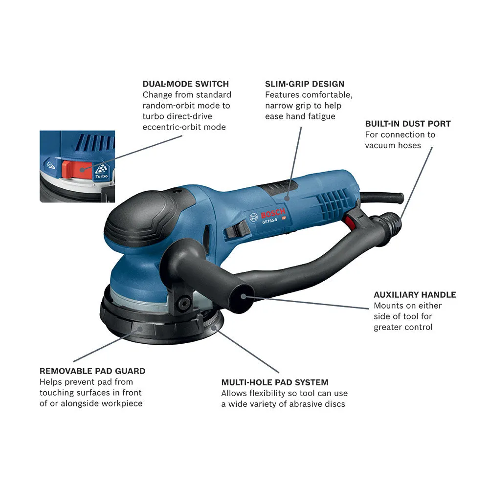 Bosch GET65-5N 5" Dual-Mode Random Orbit Sander