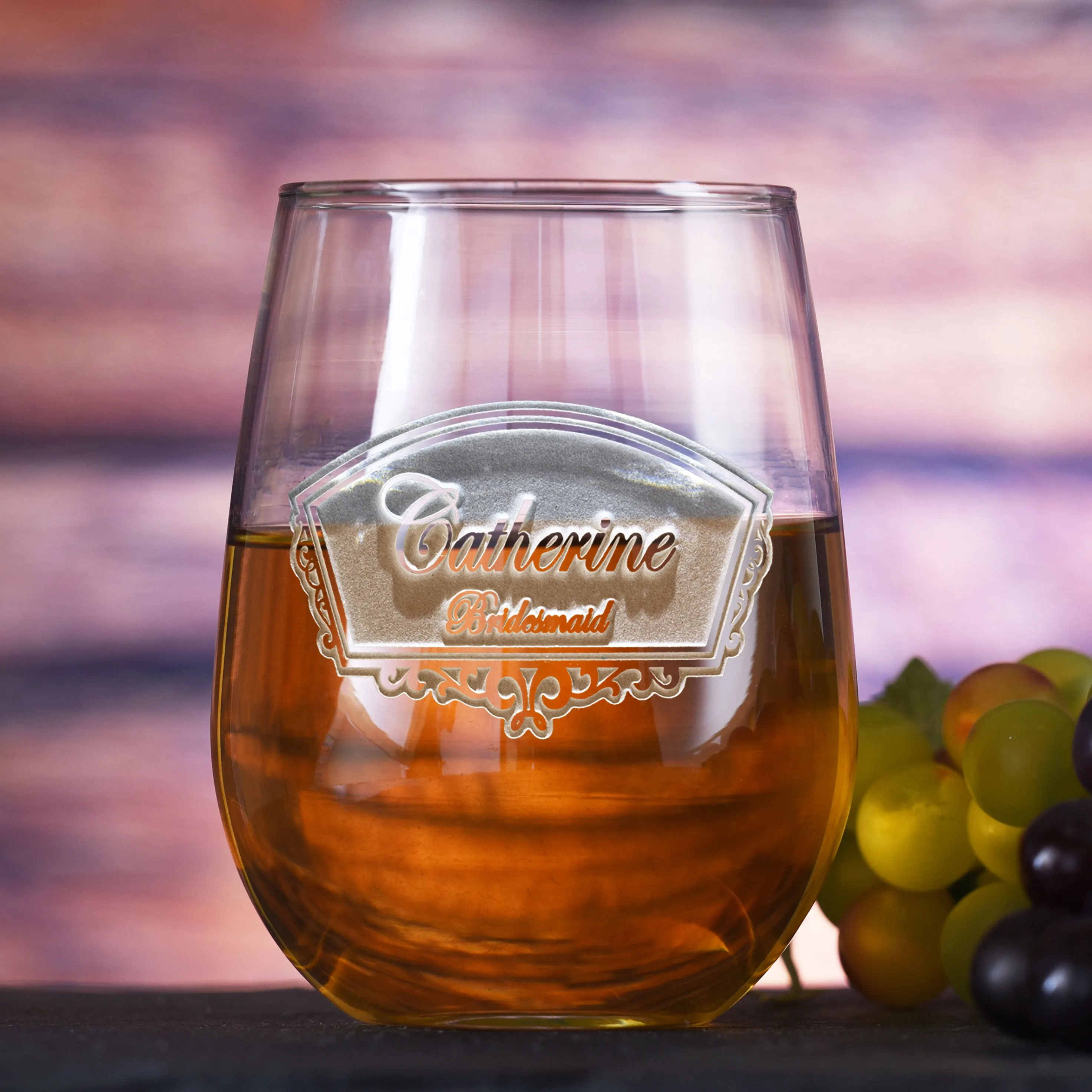 Bridesmaid Gift Stemless Wine Glass