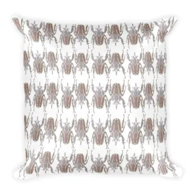 Brown Beetles Opposites Cushion