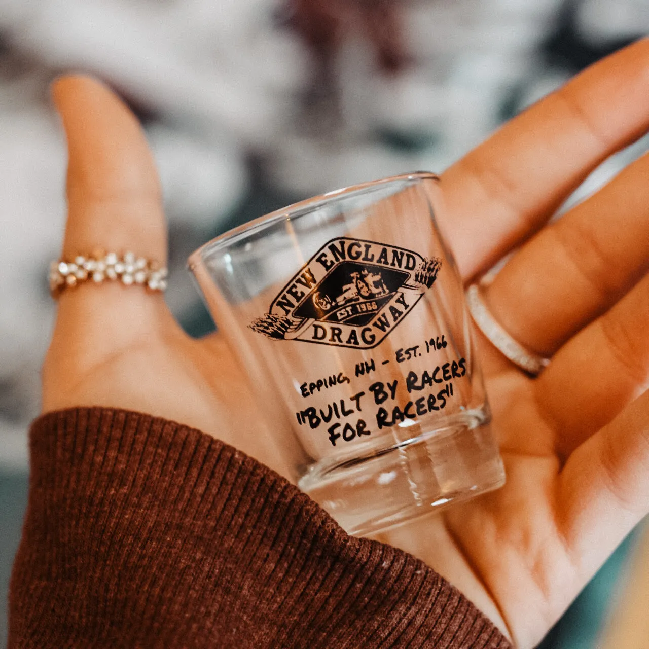 Built By Racers For Racers Shot Glass