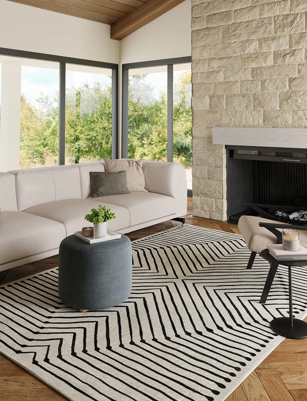 Calator Black & Ivory Rug