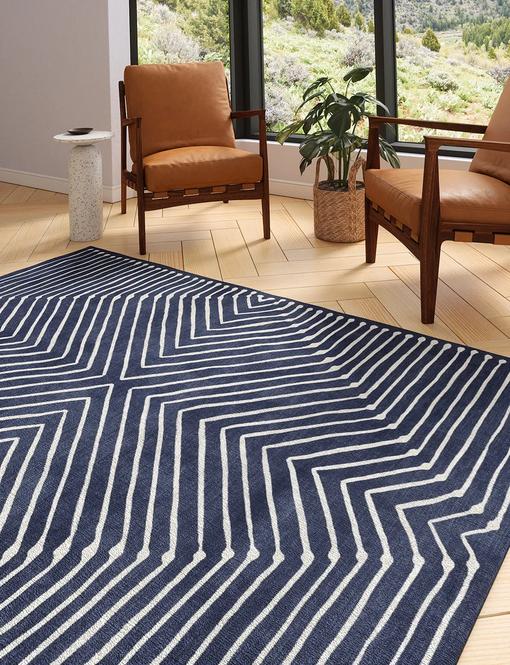 Calator Navy Blue Rug - Second Love