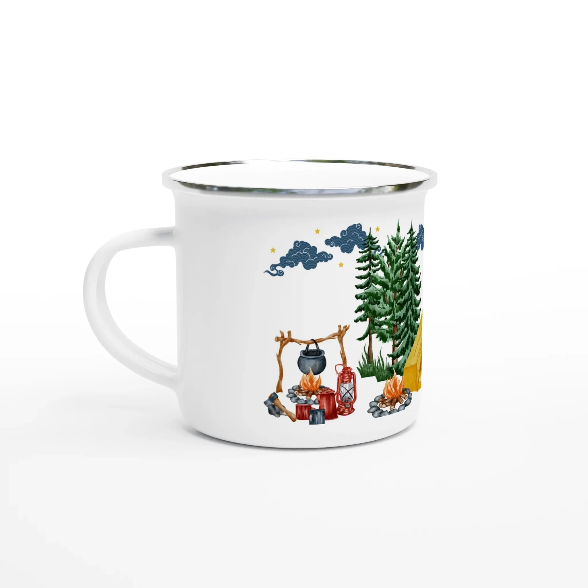 Camping Site under the Moonlight | Enamel Mug