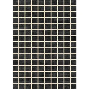 Caper Black Natural Checkered Rug