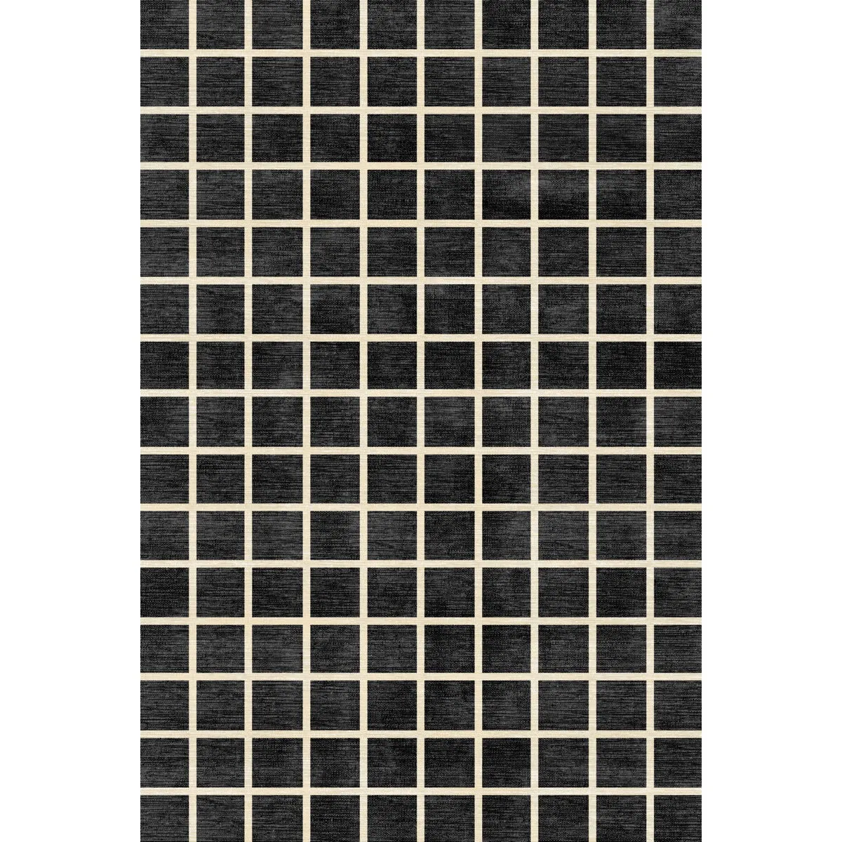 Caper Black Natural Checkered Rug