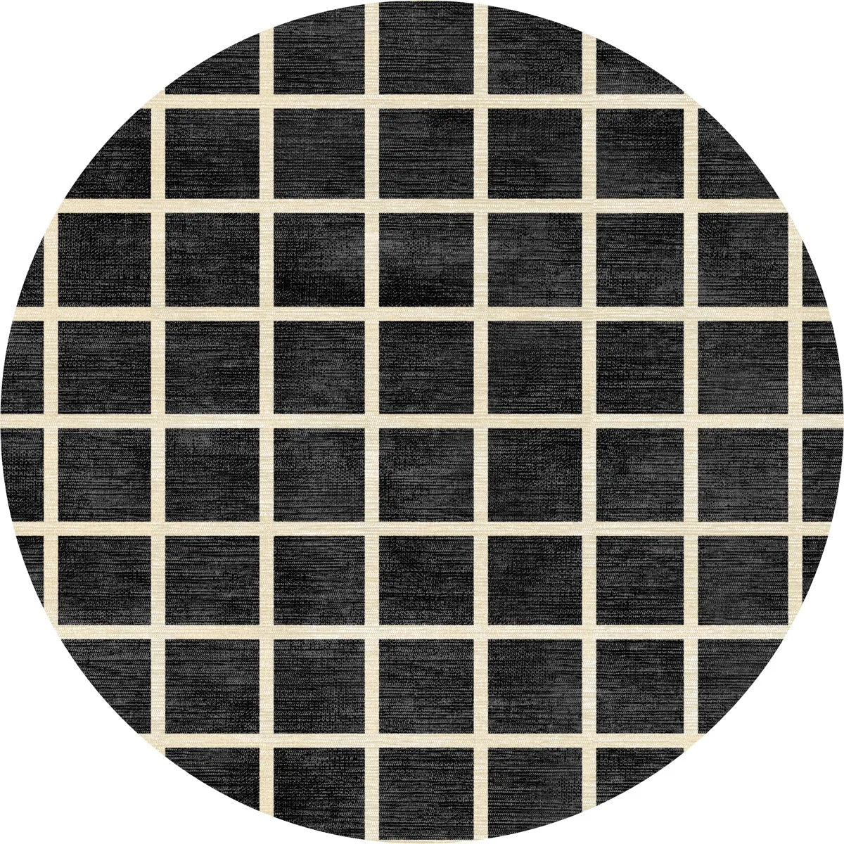 Caper Black Natural Checkered Rug