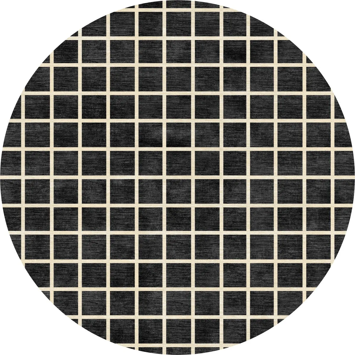 Caper Black Natural Checkered Rug