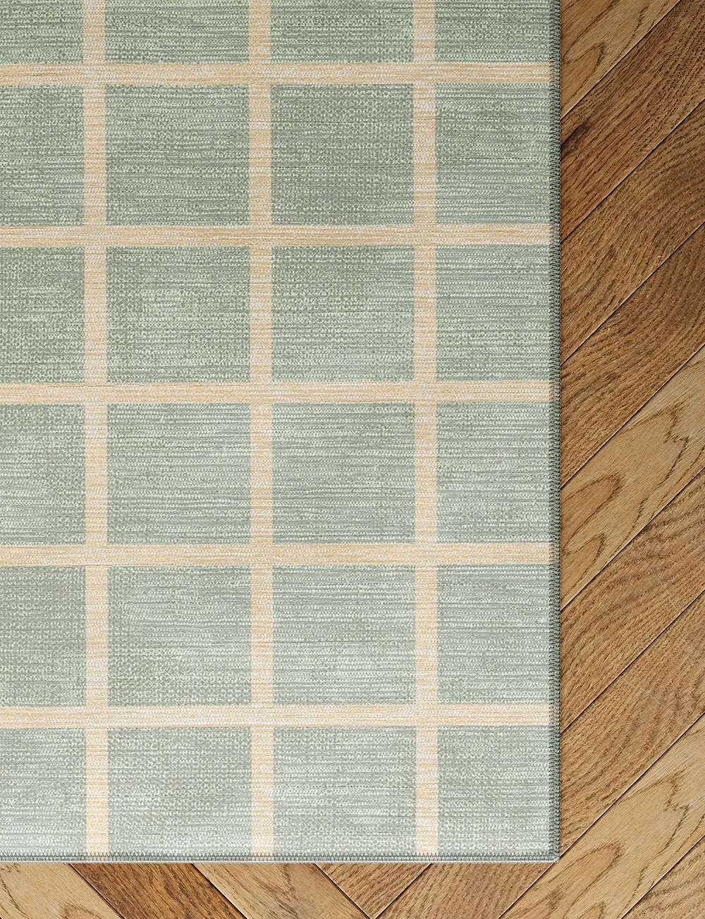 Caper Mint Green Checkered Rug