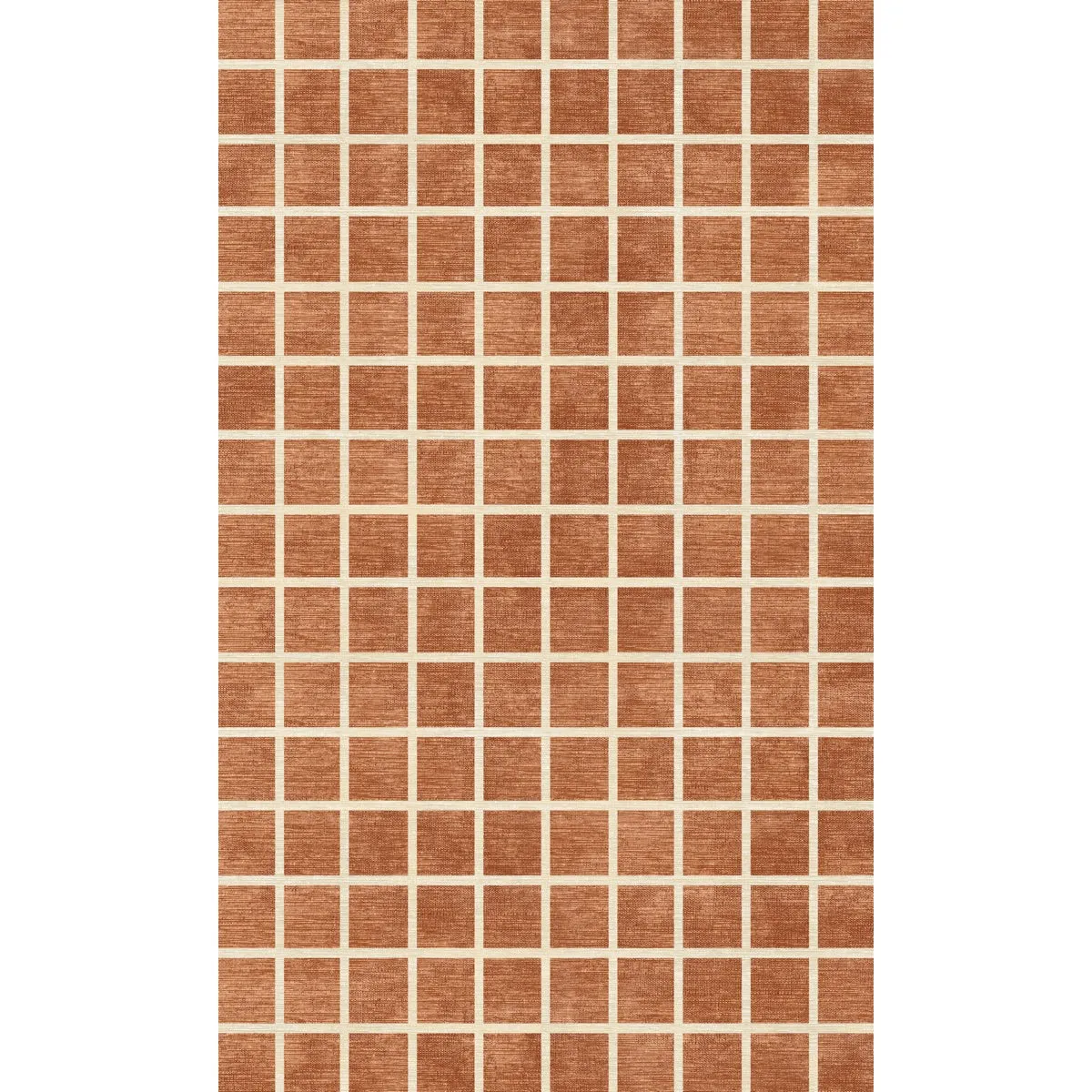 Caper Orange Natural Checkered Rug