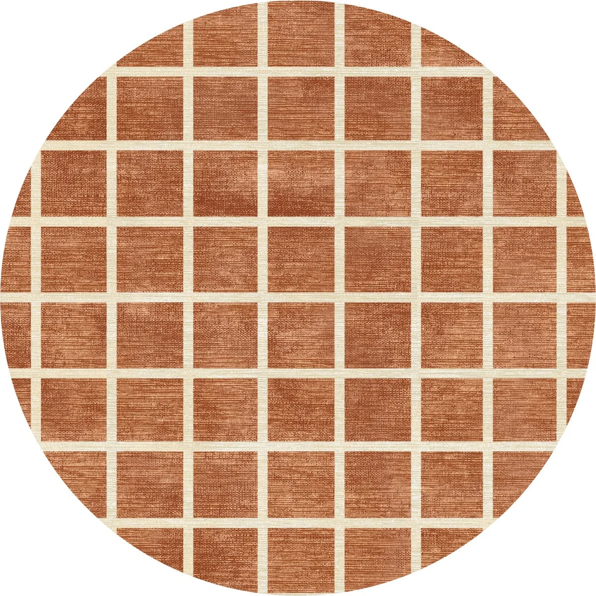 Caper Orange Natural Checkered Rug