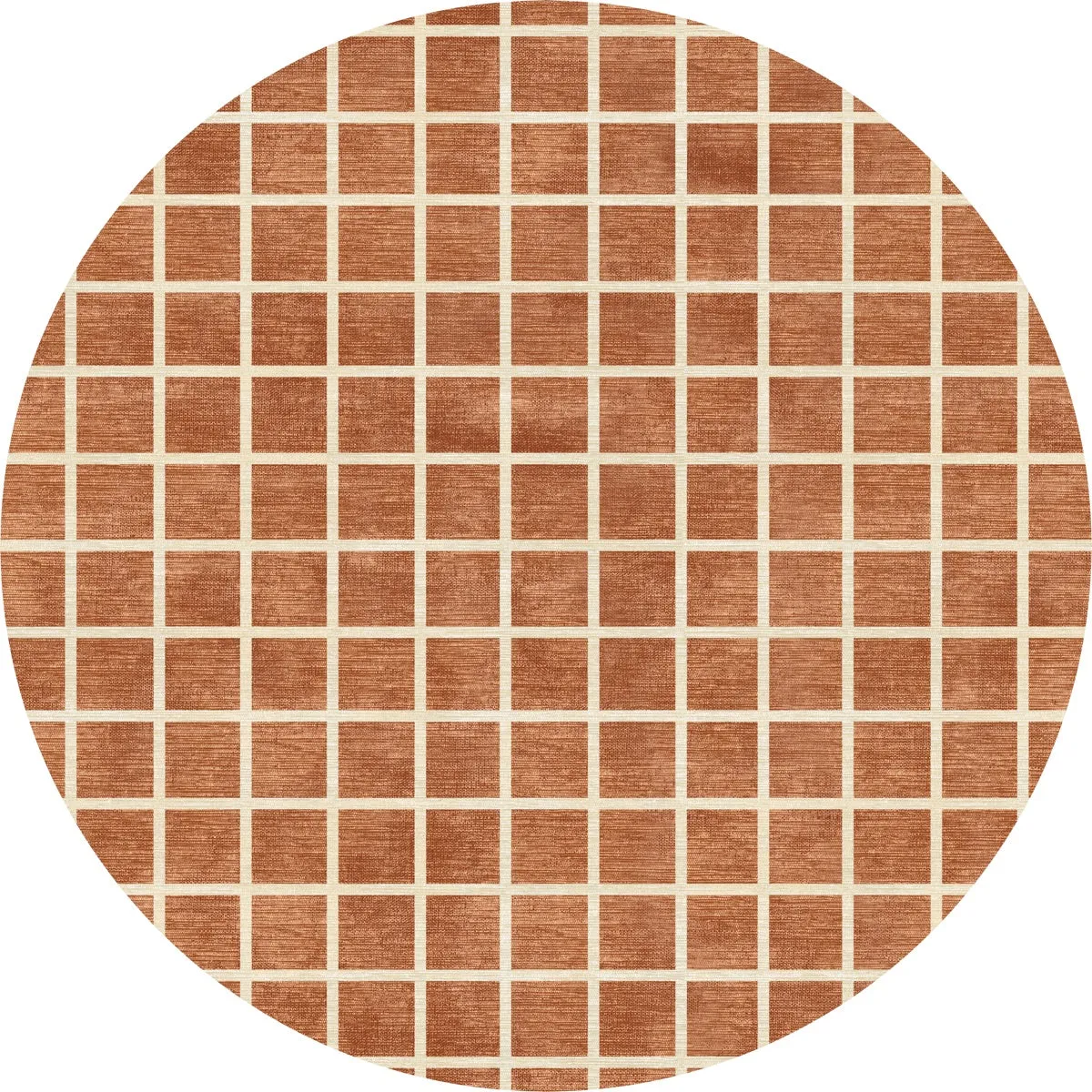 Caper Orange Natural Checkered Rug