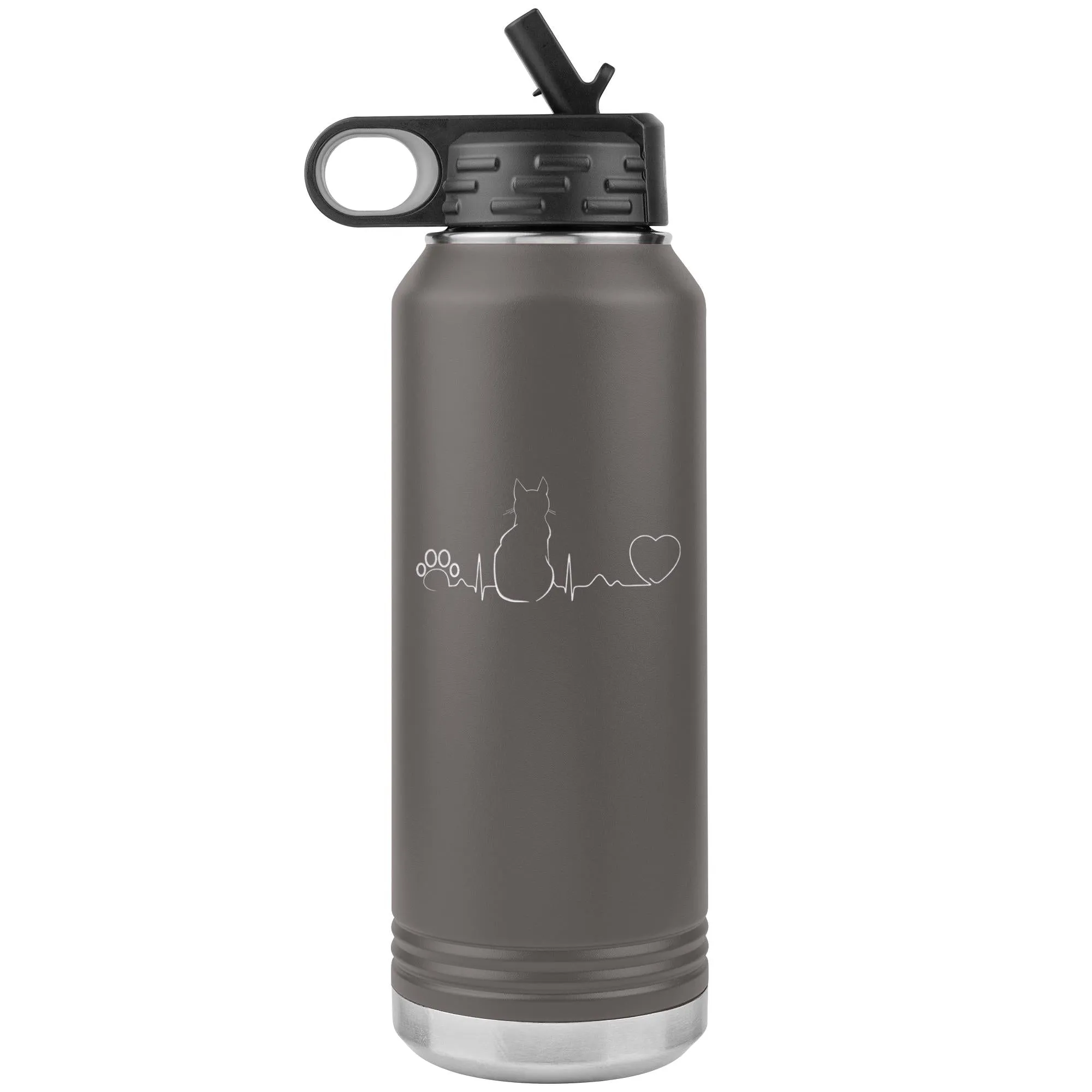 Cat Pulse Water Bottle Tumbler 32 oz