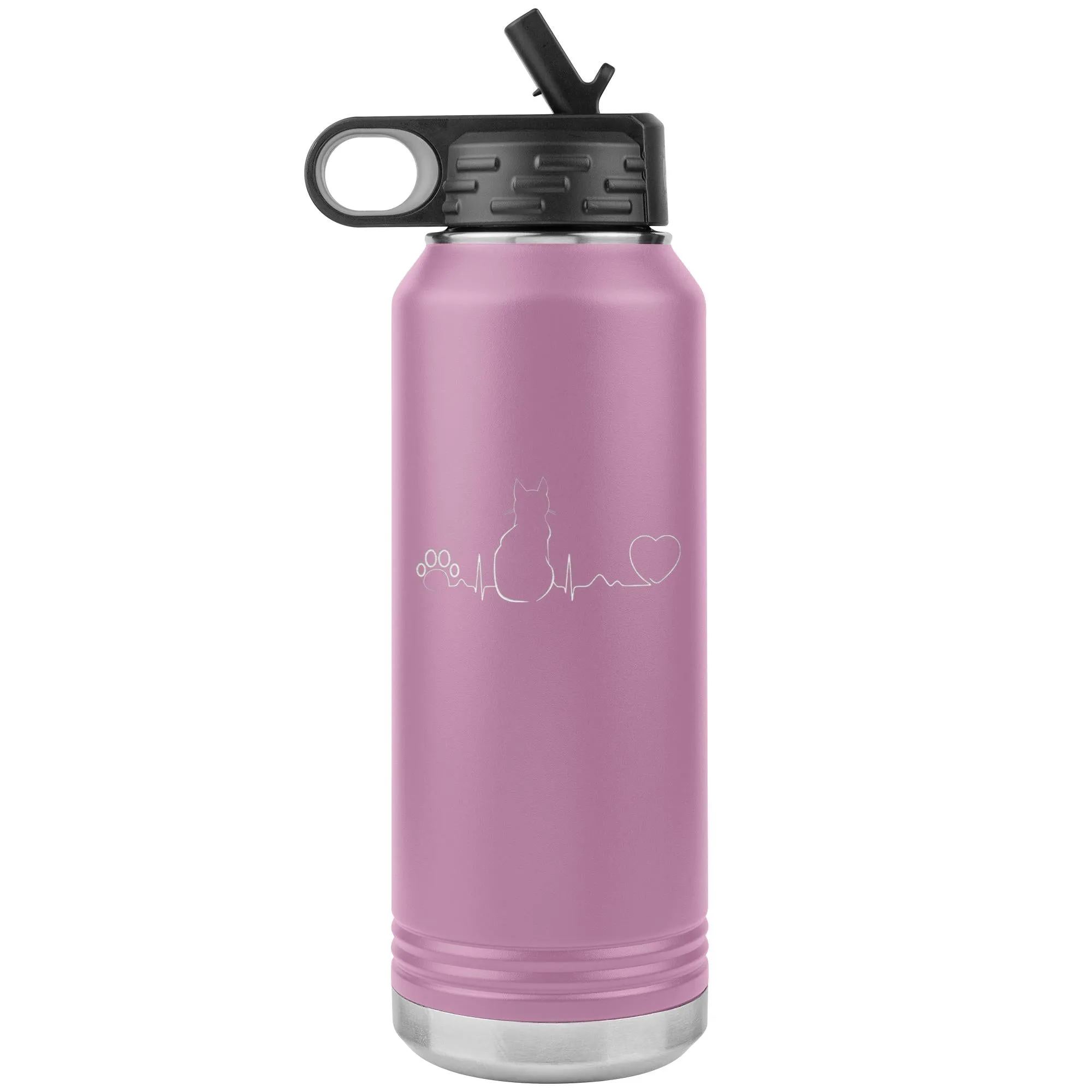 Cat Pulse Water Bottle Tumbler 32 oz