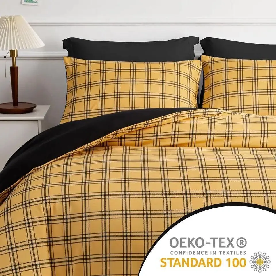 CGK Duvet Cover Set-Honey Checkered