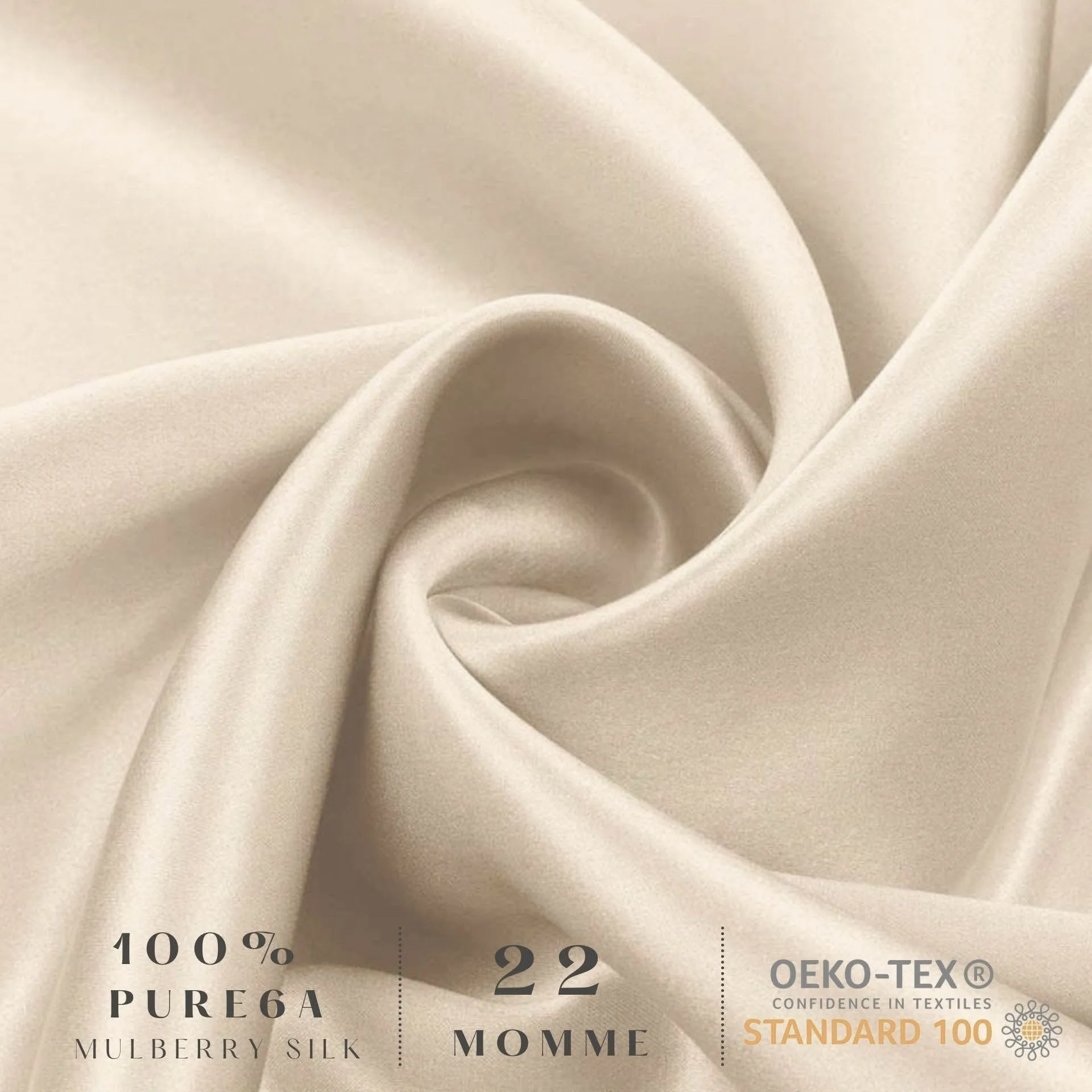 Champagne Silk Pillowcase- NZ Standard Size - Zip Closure