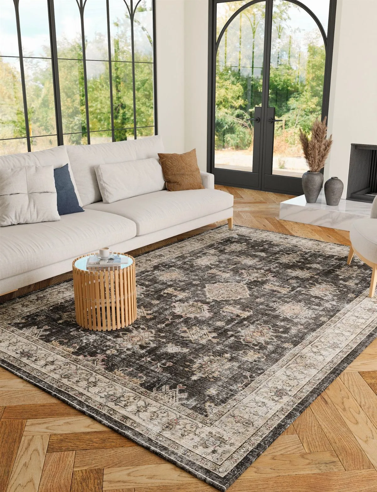 Charcoal Black Rug - Second Love